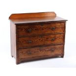 Property of a gentleman - a late Victorian pitch pine chest of three long drawers, stamped '