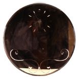 Property of a lady - an Art Deco peach glass circular mirror incorporating a Smiths electric