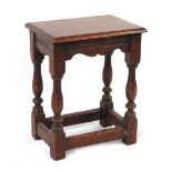 Property of a deceased estate - an early / mid 20th century reproduction oak joint stool, of small