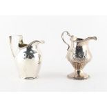 Two Georgian silver cream jugs, one marked London 1799, the other with rubbed marks, the taller 4.