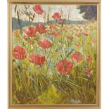 Property of a deceased estate - Jonathan Espin-Hempsall (modern) - POPPY FIELD - gouache, 42 by