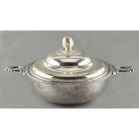 Property of a deceased estate - a Christofle silver plated tureen with pineapple finial, 13.9ins. (