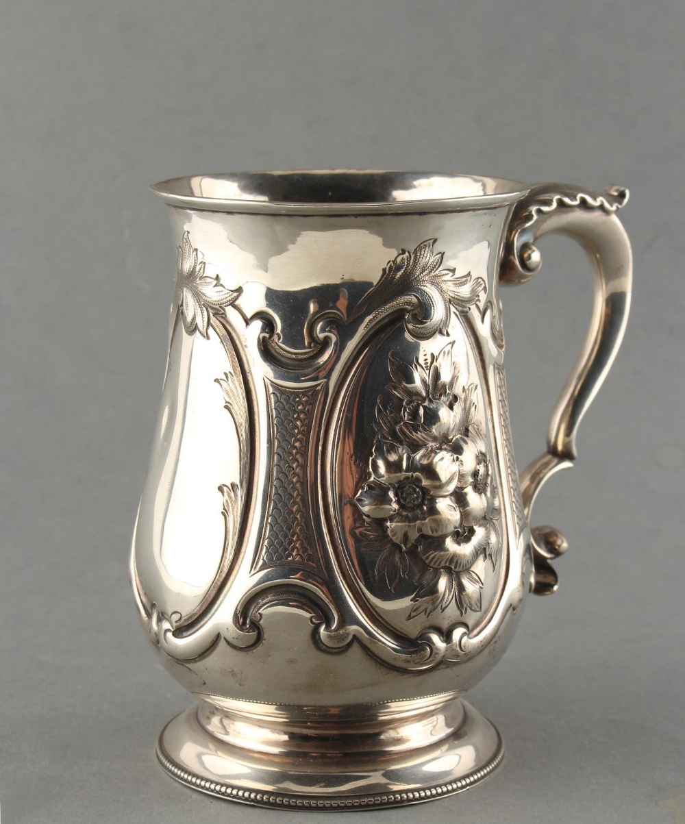 Property of a gentleman - a Victorian silver baluster mug, London 1863, 5.15ins. (13cms.) high, - Image 2 of 4