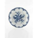 Property of a deceased estate - a first period Worcester blue & white 'Pine Cone' pattern cress