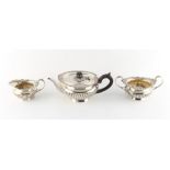 Property of a lady - a late Victorian silver three piece tea-set, Walter & John Barnard, London