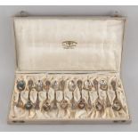 Property of a lady - a set of twelve David Andersen, Denmark 830 grade silver coffee spoons, in