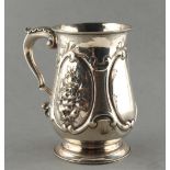Property of a gentleman - a Victorian silver baluster mug, London 1863, 5.15ins. (13cms.) high,