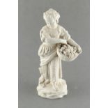 Property of a lady - a Copeland & Garrett parian or biscuit porcelain figure of a girl fruit seller,