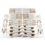 Property of a gentleman - a Mappin & Webb Art Deco style silver plated 60-piece cutlery set,