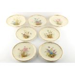 Property of a lady - a Victorian Derby porcelain seven piece part dessert service in the French