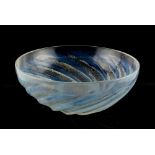 Property of a lady - a Lalique 'Poisson' opalescent glass bowl, etched 'R. LALIQUE / France / No.