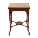 Property of a lady - a late Victorian envelope card table (one leaf loose).