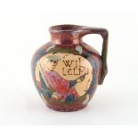 Property of a gentleman - a late 19th century Desmant Bayeaux Tapestry lustre jug, incised signature