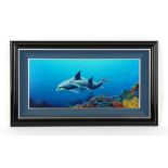 Property of a deceased estate - Kim (?) (modern, Hawaii, U.S.A.) - DOLPHINS OVER REEF - acrylic on