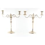 Property of a lady - a pair of George III silver candelabra, Nathaniel Smith & Co., Sheffield