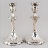 Property of a deceased estate - a pair of early 20th century silver candlesticks, Sheffield 1913,