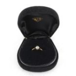 Property of a deceased estate - an unmarked yellow gold diamond single stone ring, the Old