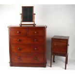 Property of a lady - a George III mahogany washstand with twin top; together with a Victorian