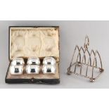 Property of a deceased estate - a set of six silver napkin rings, numbered 1-6, Sheffield 1921, in