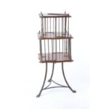 Property of a deceased estate - an Edwardian Art Nouveau mahogany & brass two-tier revolving