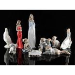 Property of a deceased estate - Nao - ten assorted figures, the tallest 13.75ins. (35cms.) high (