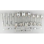 Property of a gentleman - a quantity of bright cut flatware, Georgian & Victorian, approximately 1,