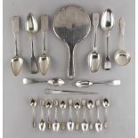 Property of a lady - a bag containing assorted silver & white metal flatware including Continental
