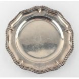 Property of a lady - a George II silver plate, Paul Crespin, London 1738, with gadrooned rim &