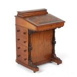 Property of a lady - a Victorian walnut davenport.