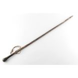Property of a lady - a late 19th / early 20th century walking cane with horn handle & tip, 35ins.