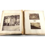 Property of a lady - a leatherbound album of mostly photographs including seventeen albumen prints