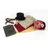 Property of a gentleman - a quantity of assorted textiles & related items including a black silk top