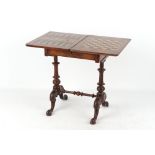 Property of a gentleman - a Victorian walnut & marquetry inlaid combined games / work table,
