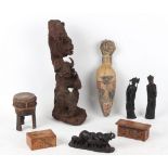 Property of a deceased estate - a mixed lot including an African wood carving modelled as the