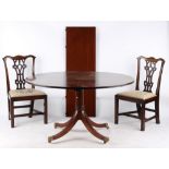 Property of a gentleman - a reproduction mahogany extending dining table with extra leaf; together
