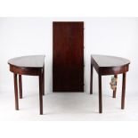 Property of a gentleman - a late 18th century George III mahogany dining table comprising a pair
