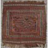 Property of a lady - an antique Baluchi rug, 45ins. (114cms.) square.