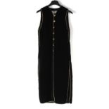 Property of a lady - an Yves Saint Laurent Rive Gauche black velvet sleeveless long jacket, with