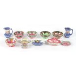 Property of a lady - a collection of twelve Maling lustre items including Azalea & Peony Rose, the