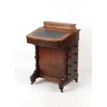 Property of a deceased estate - a Victorian walnut & marquetry inlaid davenport.