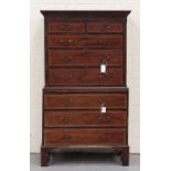 Property of a lady - a George III mahogany two-part tallboy or chest-on-chest.