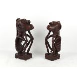 Property of a gentleman - a pair of West African tribal carved hardwood fertility figures, the