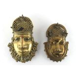 Property of a gentleman - tribal & ethnographia - two West African Benin bronze hip masks, first