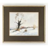 Property of a lady - Edward Wesson RI RBA RSMA (1910-1983) - A WINTER LANDSCAPE - watercolour, 9.