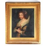 Property of a lady - D Pringle (English, 19th century) - PORTRAIT OF A LADY - oil on canvas, 18 by
