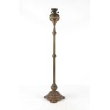Property of a lady - a Victorian brass oil standard lamp.