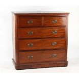 Property of a deceased estate - a Victorian mahogany chest of two short & three long graduated