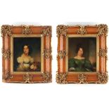 Property of a lady - English school, mid 19th century - PORTRAIT OF A LADY and PORTRAIT OF A