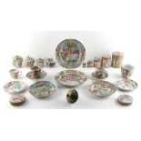 Property of a lady - a quantity of 19th century Chinese Canton famille rose porcelain items, the