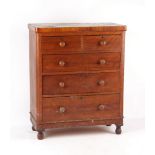 Property of a deceased estate - a Victorian satin birch chest of two short & three long graduated